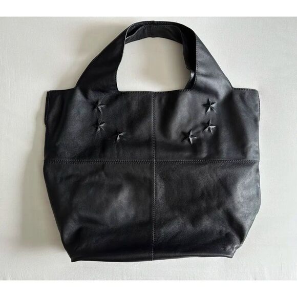 Givenchy Rare George V Tote w/ Iconic Stars 3D Embossed, Black, Preowned - Picture 2 of 9